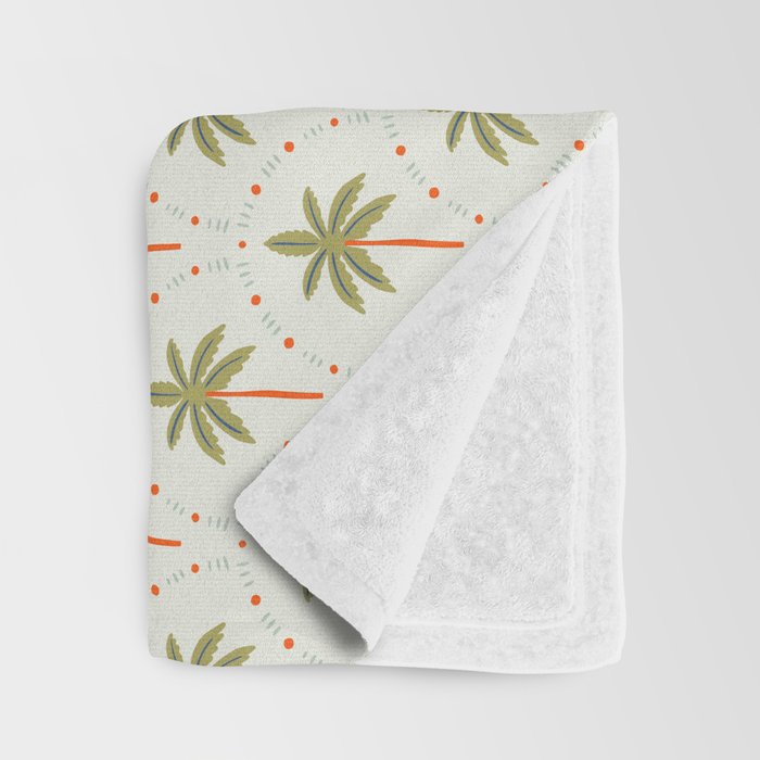 Vintage summer palm tree art pattern Throw Blanket Gallery Image 3