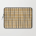 Hygge Striped Plaid Charcoal Mustard Gold Pattern  Laptop Sleeve Gallery Image 1