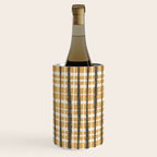 Hygge Striped Plaid Charcoal Mustard Gold Pattern  Wine Chiller Gallery Image 3