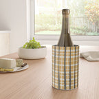 Hygge Striped Plaid Charcoal Mustard Gold Pattern  Wine Chiller Gallery Image 4