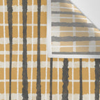 Hygge Striped Plaid Charcoal Mustard Gold Pattern  Wall Tapestry Gallery Image 3
