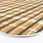 Hygge Striped Plaid Charcoal Mustard Gold Pattern  Bath Mat Gallery Image 3