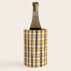 Hygge Striped Plaid Charcoal Mustard Gold Pattern  Wine Chiller Gallery Image 2