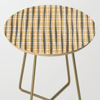 Hygge Striped Plaid Charcoal Mustard Gold Pattern  Side Table Gallery Image 2