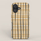 Hygge Striped Plaid Charcoal Mustard Gold Pattern  iPhone Case Gallery Image 1