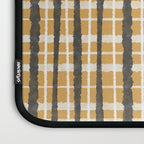 Hygge Striped Plaid Charcoal Mustard Gold Pattern  Laptop Sleeve Gallery Image 3
