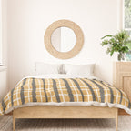 Hygge Striped Plaid Charcoal Mustard Gold Pattern  Duvet Cover Gallery Image 3
