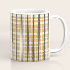 Hygge Striped Plaid Charcoal Mustard Gold Pattern  Coffee Mug Gallery Image 1