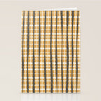 Hygge Striped Plaid Charcoal Mustard Gold Pattern  Stationery Card Gallery Image 2