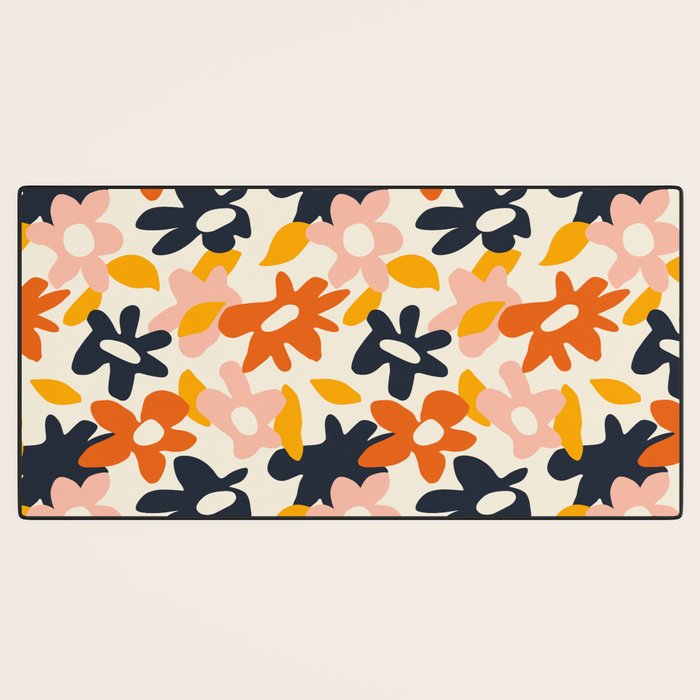 Abstract flower art pattern Desk Mat Gallery Image 3