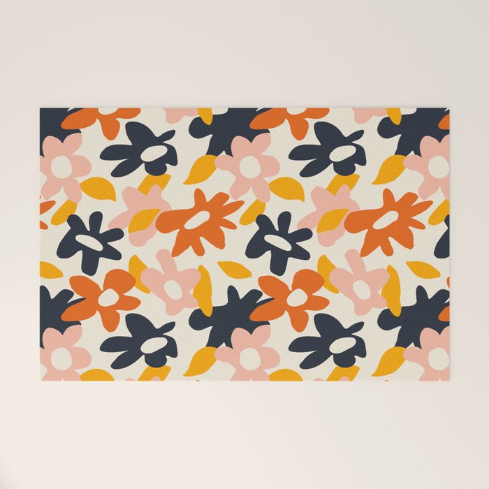 Abstract flower art pattern Welcome Mat Gallery Image 1