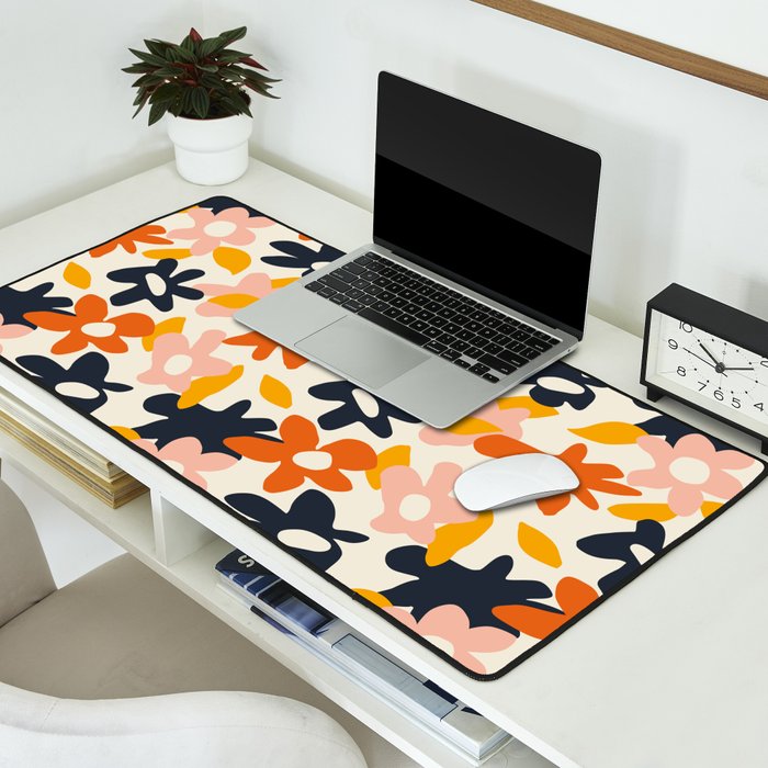 Abstract flower art pattern Desk Mat Gallery Image 2