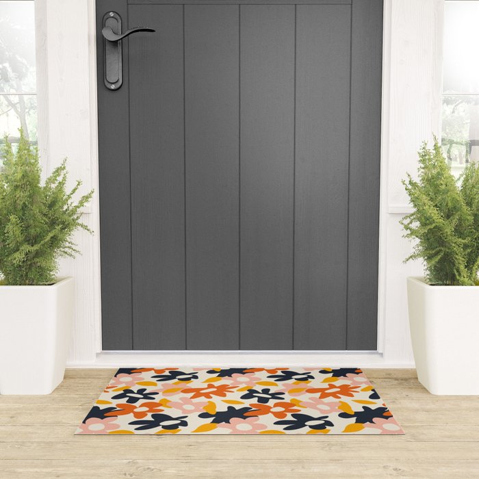 Abstract flower art pattern Welcome Mat Gallery Image 3