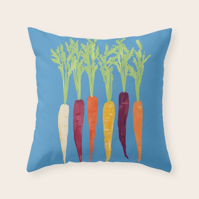 Rainbow Carrots Throw Pillow Gallery Image 6