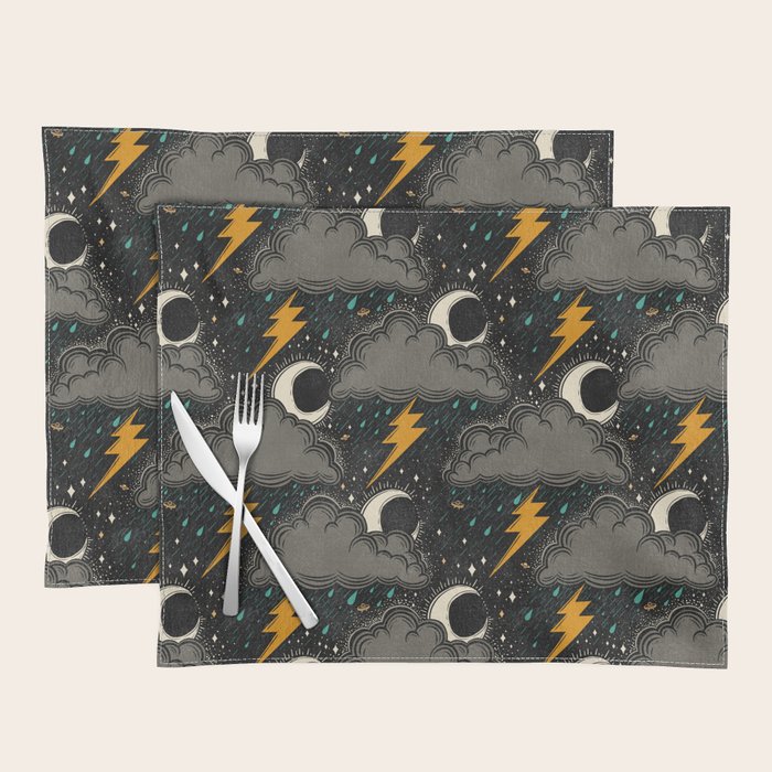 Stormy Night - Gray  Placemat Gallery Image 1