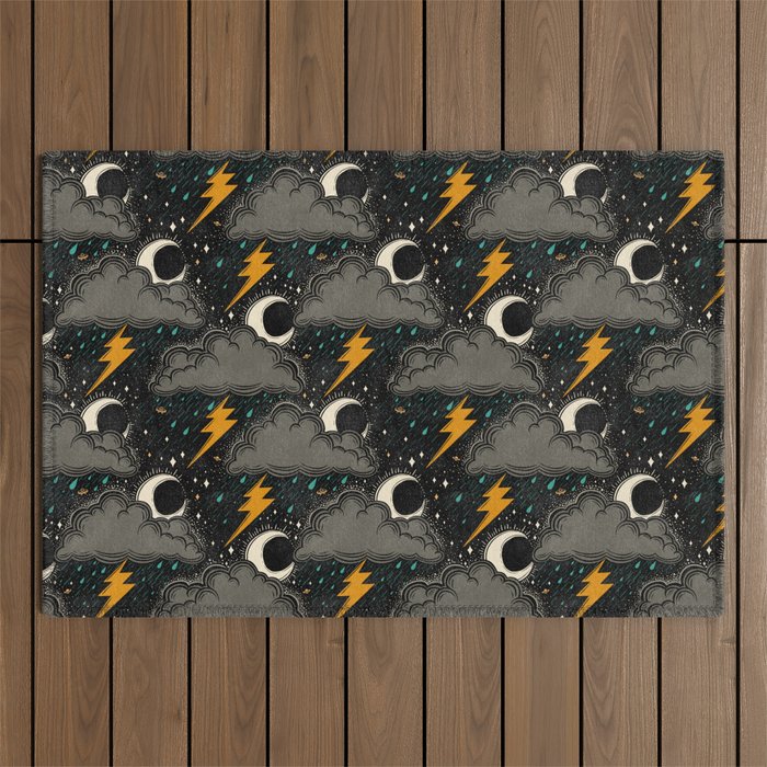 Stormy Night - Gray  Outdoor Rug Gallery Image 1