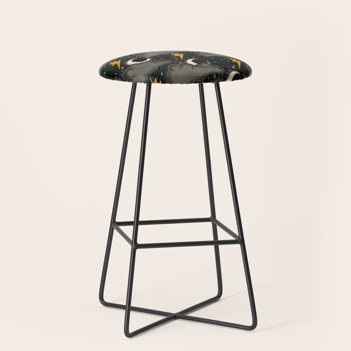 Stormy Night - Gray  Stool Gallery Image 1