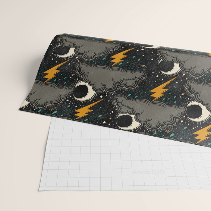 Stormy Night - Gray  Wrapping Paper Gallery Image 2