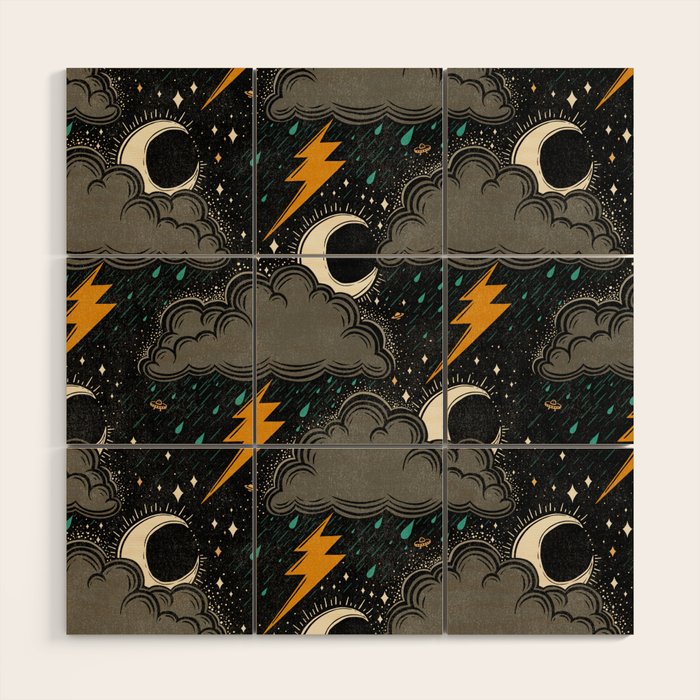 Stormy Night - Gray  Wood Wall Art Gallery Image 1
