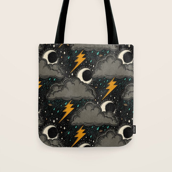 Stormy Night - Gray  Tote Bag Gallery Image 1