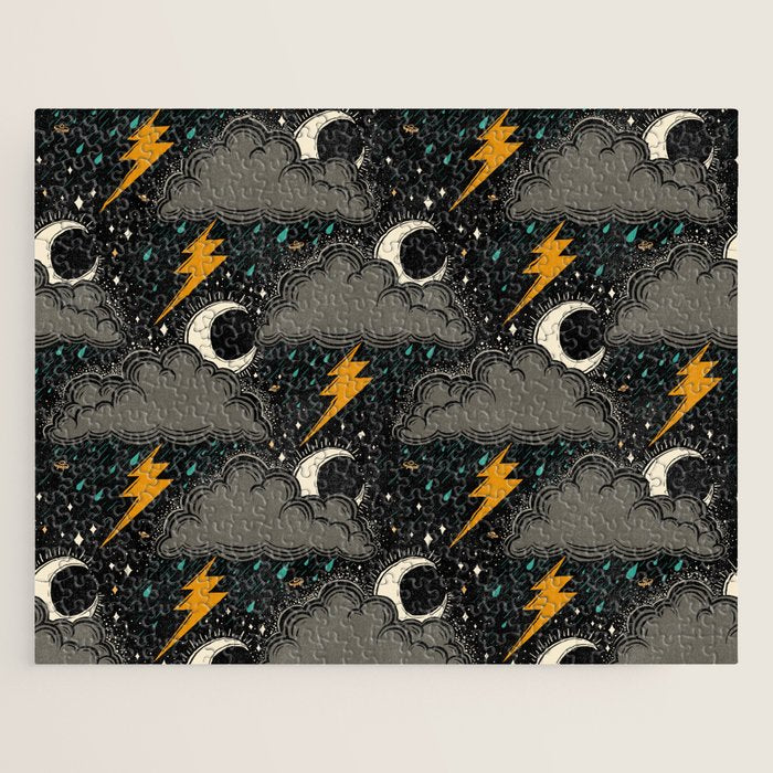 Stormy Night - Gray  Jigsaw Puzzle Gallery Image 1