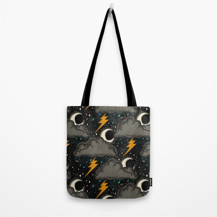 Stormy Night - Gray  Tote Bag Gallery Image 2