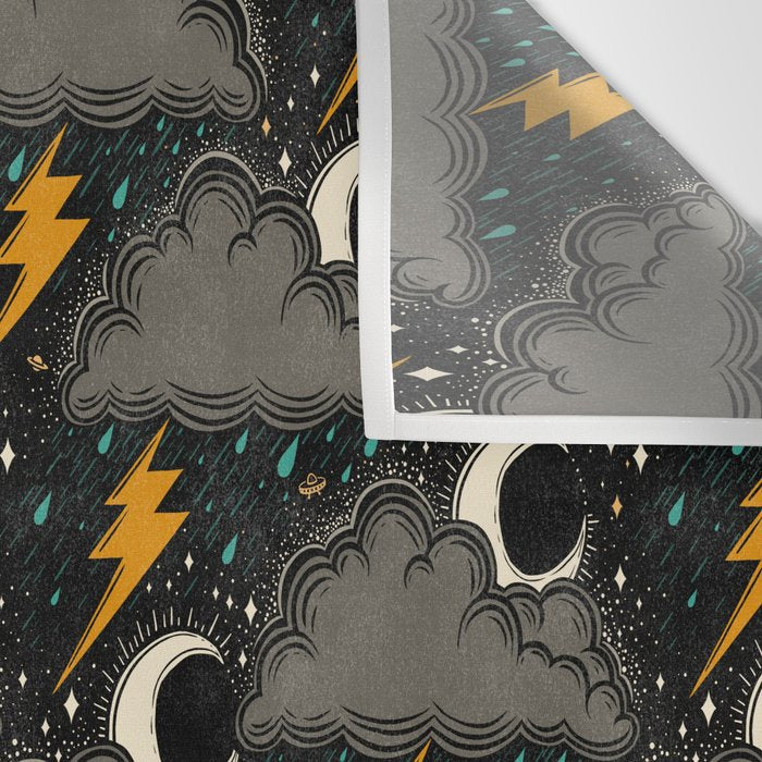 Stormy Night - Gray  Wall Tapestry Gallery Image 3