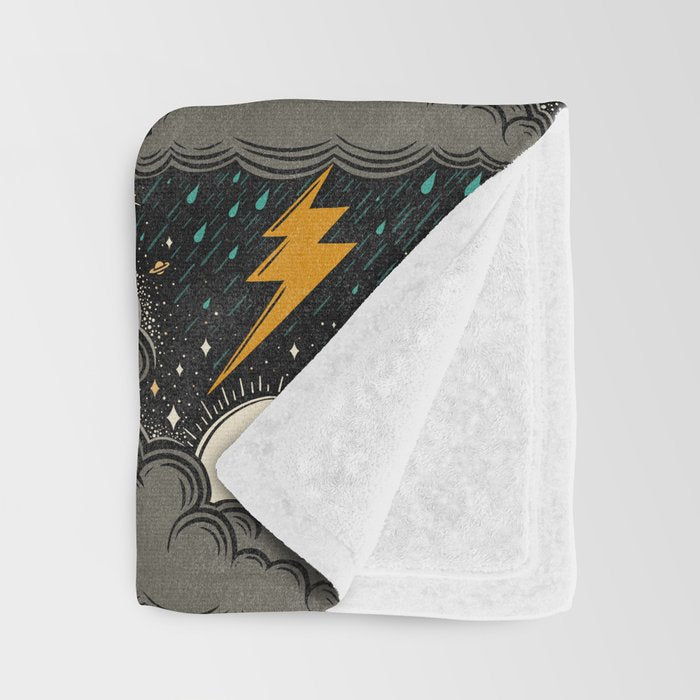Stormy Night - Gray  Throw Blanket Gallery Image 3