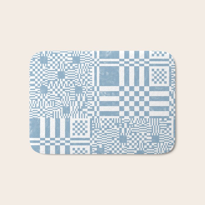 Retro Checkered Squares B Bath Mat Gallery Image 1