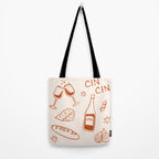 Fancy Dinner. Cheese and Wine Tote Bag Gallery Image 2