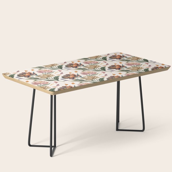 Hand Painted Peony Florals Coffee Table Gallery Image 1