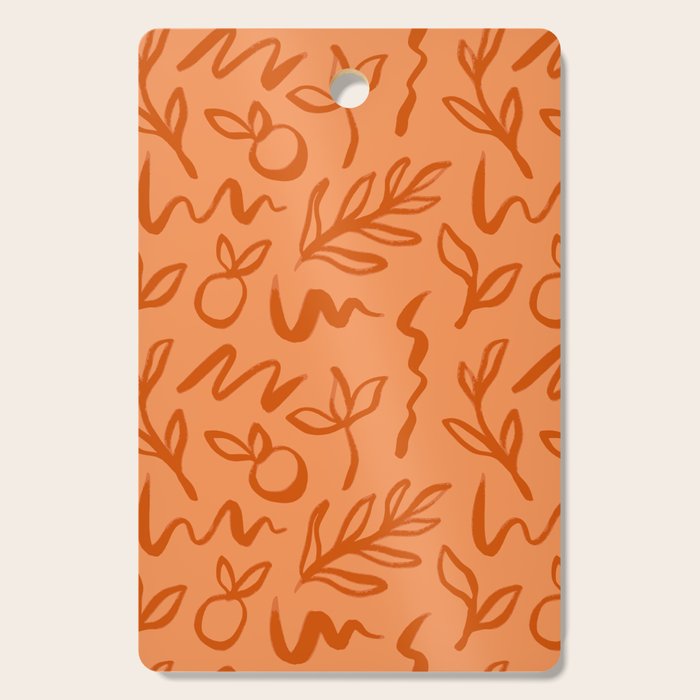 Organic watercolor plant nature art pattern Cutting Board Gallery Image 1