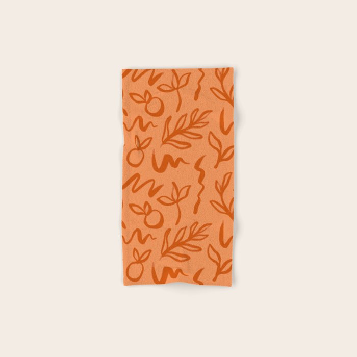 Organic watercolor plant nature art pattern Bath Towel Gallery Image 1