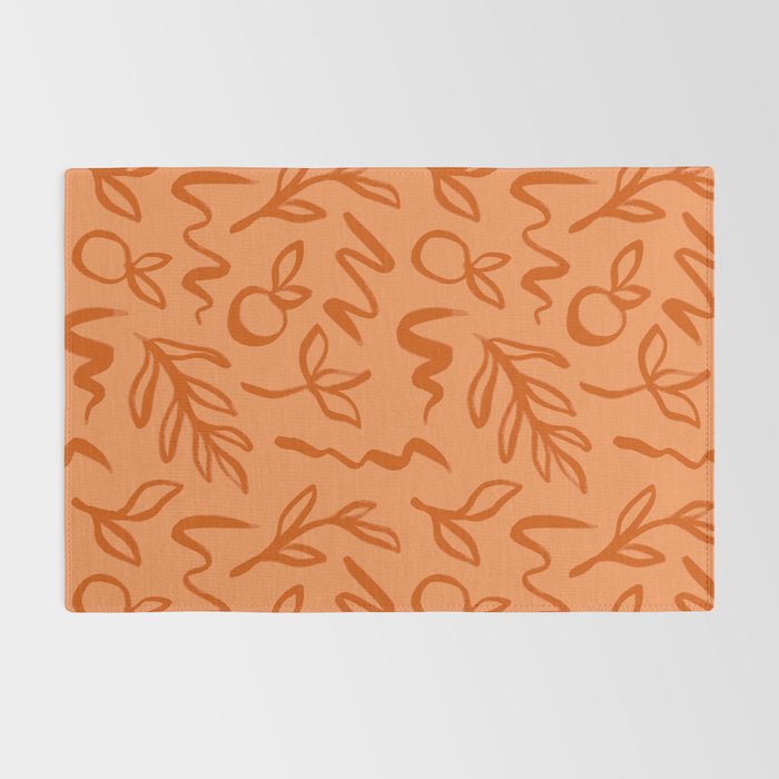 Organic watercolor plant nature art pattern Rug Gallery Image 2