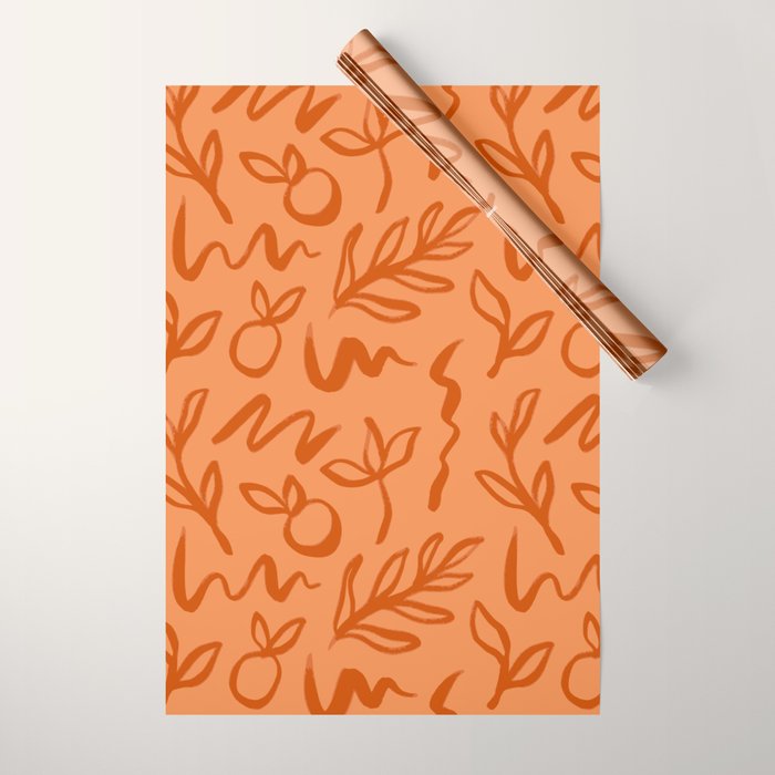Organic watercolor plant nature art pattern Wrapping Paper Gallery Image 1