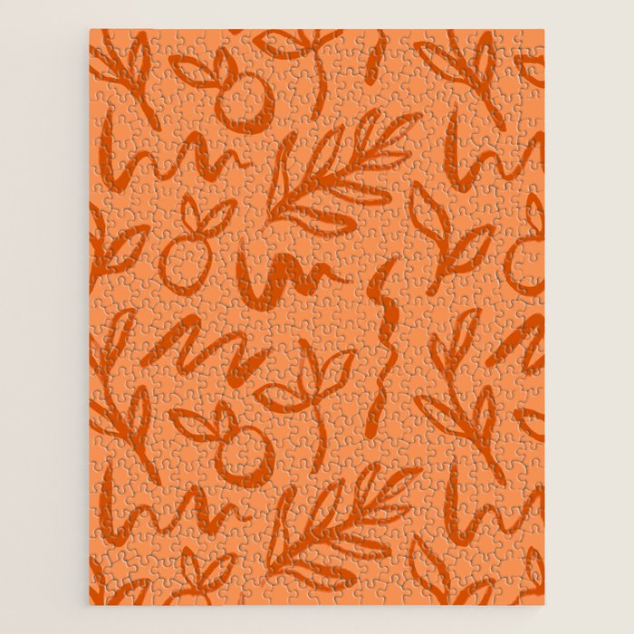Organic watercolor plant nature art pattern Jigsaw Puzzle Gallery Image 1
