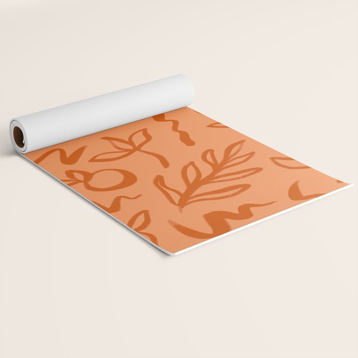 Organic watercolor plant nature art pattern Yoga Mat Gallery Image 2