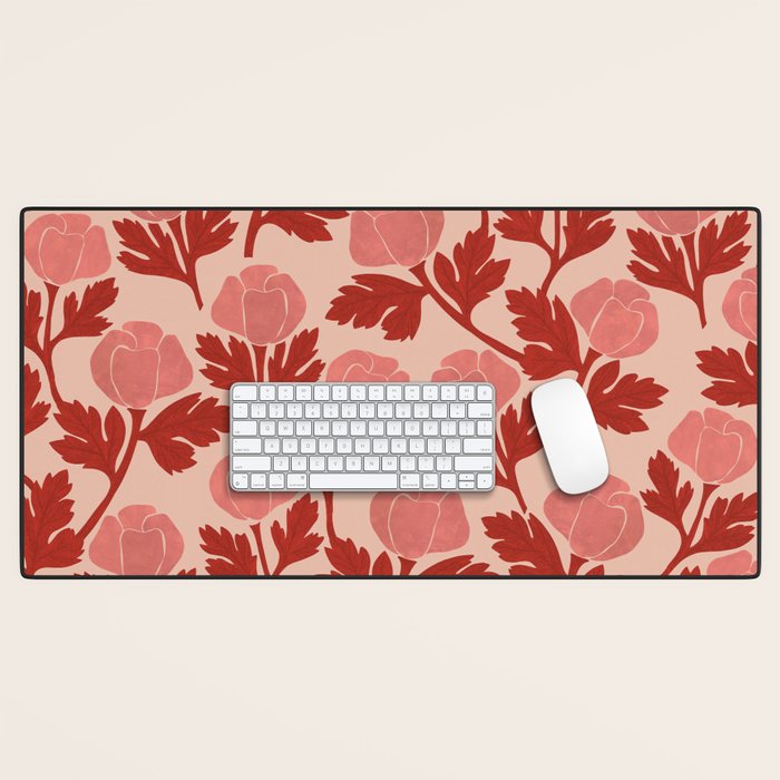 Vase of red roses collection Desk Mat Gallery Image 1