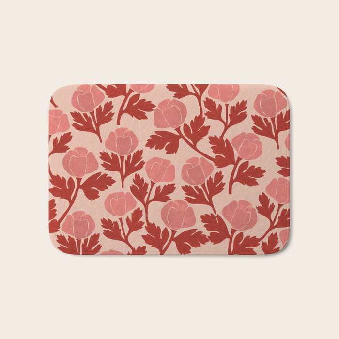 Vase of red roses collection Bath Mat Gallery Image 1
