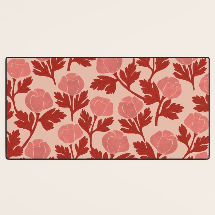 Vase of red roses collection Desk Mat Gallery Image 3