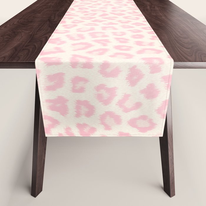 Modern ivory blush pink girly cheetah animal print pattern Table Runner Gallery Image 1