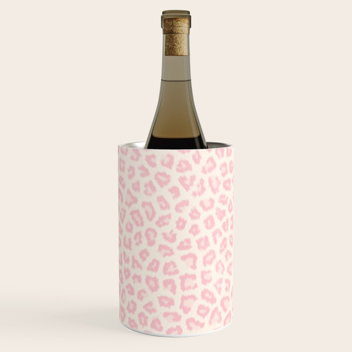 Modern ivory blush pink girly cheetah animal print pattern Wine Chiller Gallery Image 3