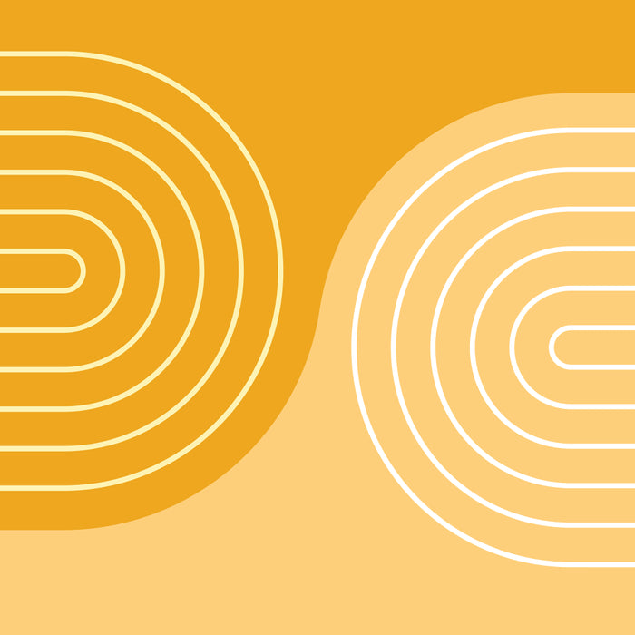 Geometric Lines Rainbow Abstract 11 in Mustard Yellow Gold Coffee Mug Gallery Image 2