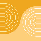 Geometric Lines Rainbow Abstract 11 in Mustard Yellow Gold Coffee Mug Gallery Image 2