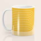 Geometric Lines Rainbow Abstract 11 in Mustard Yellow Gold Coffee Mug Gallery Image 3