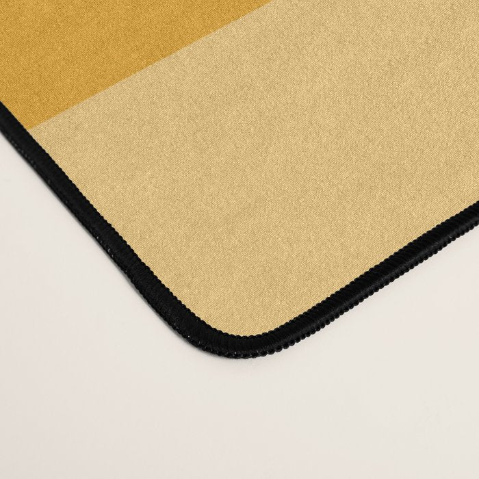 Geometric Lines Rainbow Abstract 11 in Mustard Yellow Gold Desk Mat Gallery Image 4