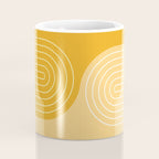 Geometric Lines Rainbow Abstract 11 in Mustard Yellow Gold Coffee Mug Gallery Image 4