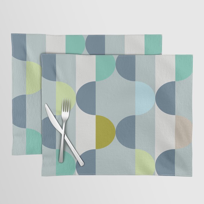 City life facade blue teal Placemat Gallery Image 1