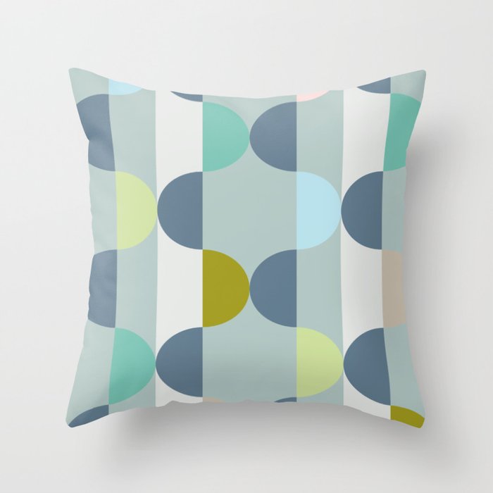 City life facade blue teal Throw Pillow Gallery Image 6
