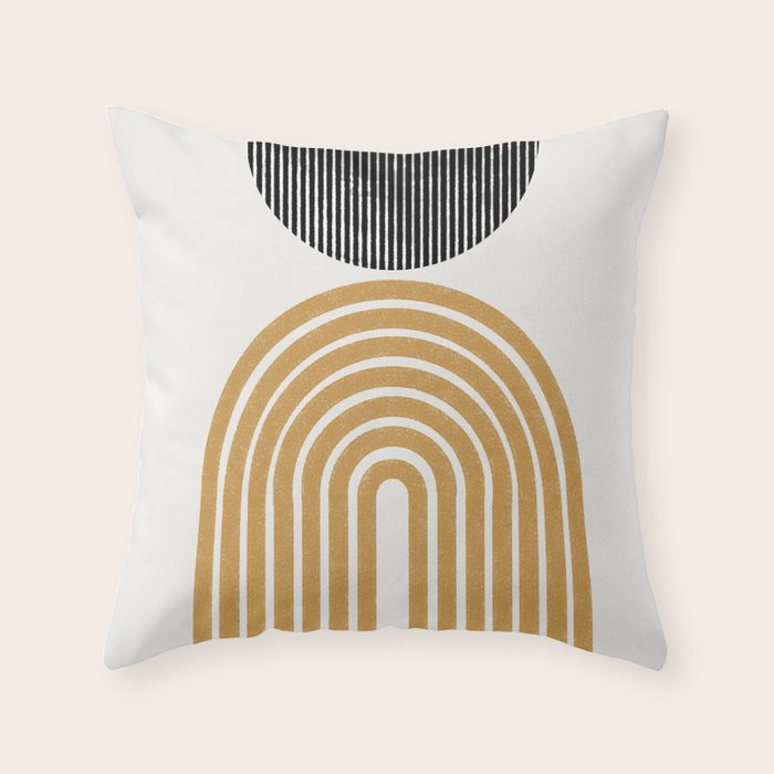 Rainbow and Moon Throw Pillow Gallery Image 1